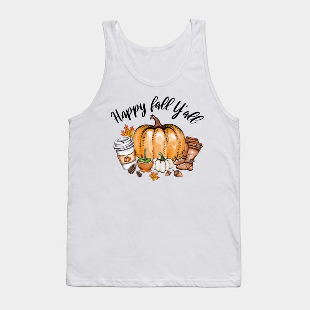 Happy fall Y'all Tank Top by Ken Adams Store